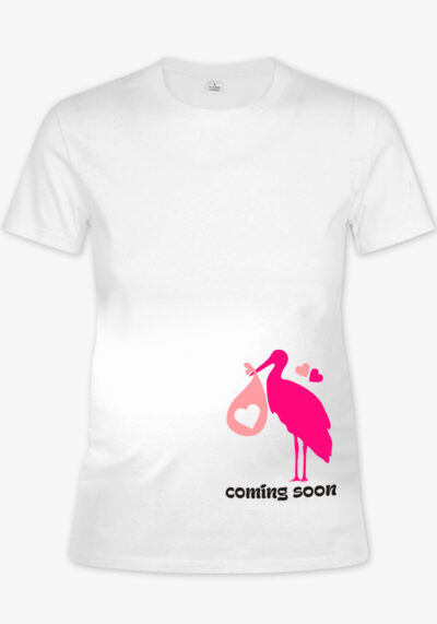 Μπλούζα t-shirt για Μέλλουσες Μητέρες Πελαργός Ροζ