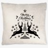 Μαξιλάρι-40x40cm-Christmas deers silhouette-Δερματίνη brown
