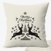 Μαξιλάρι-40x40cm-Christmas deers silhouette-ΛΙΝΟ