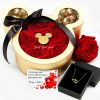 BOX-MINNIE GOLD-roses-chocolates-&-jewellery