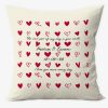 Μαξιλάρι Λινό τετράγωνο, μεγέθους 40x40cm. Η επιφάνεια είναι γεμάτο με τυπωμένες καρδούλες. Υπάρχει ένα μήνυμα αγάπης, ονόματα και ημερομηνία. Tύπωμα sublimation.