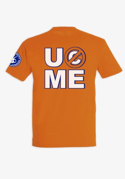 T-shirt με εκτύπωση John Cena, μπροστά, πλάτη και αριστερό μανίκι σε πορτοκαλί χρώμα.