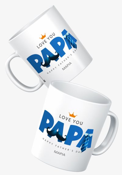 Κούπα λευκή, τυπωμένη με εικόνα για τον μπαμπά "LOVE YOU PAPA" + ΟΝΟΜΑ