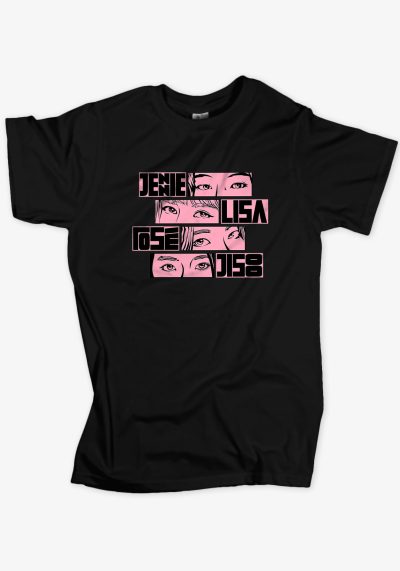 T-shirt χρώματος μαύρο με σχέδιο των BLACK PINK EYES