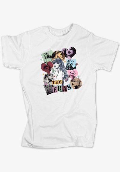 T-shirt λευκή με φωτογραφίες της TAYLOR SWIFT σε σχήμα collage