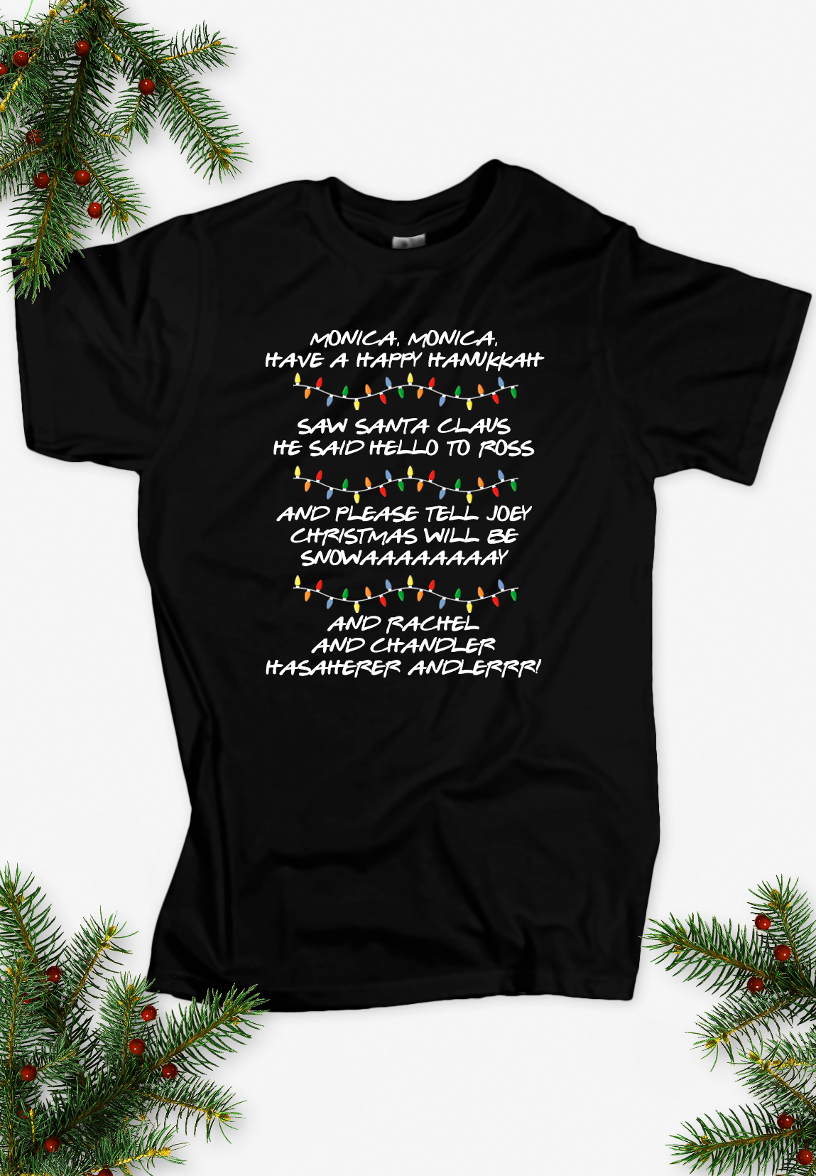 Μπλούζα t-shirt Friends Christmas Song Μαύρο χρώμα