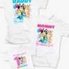 BLUEY BIRTHDAY FAMILY. Σετ που αποτελείται από τρία τεμάχια t-shirt, για τον μπαμπά, την μαμά και μωράκι.